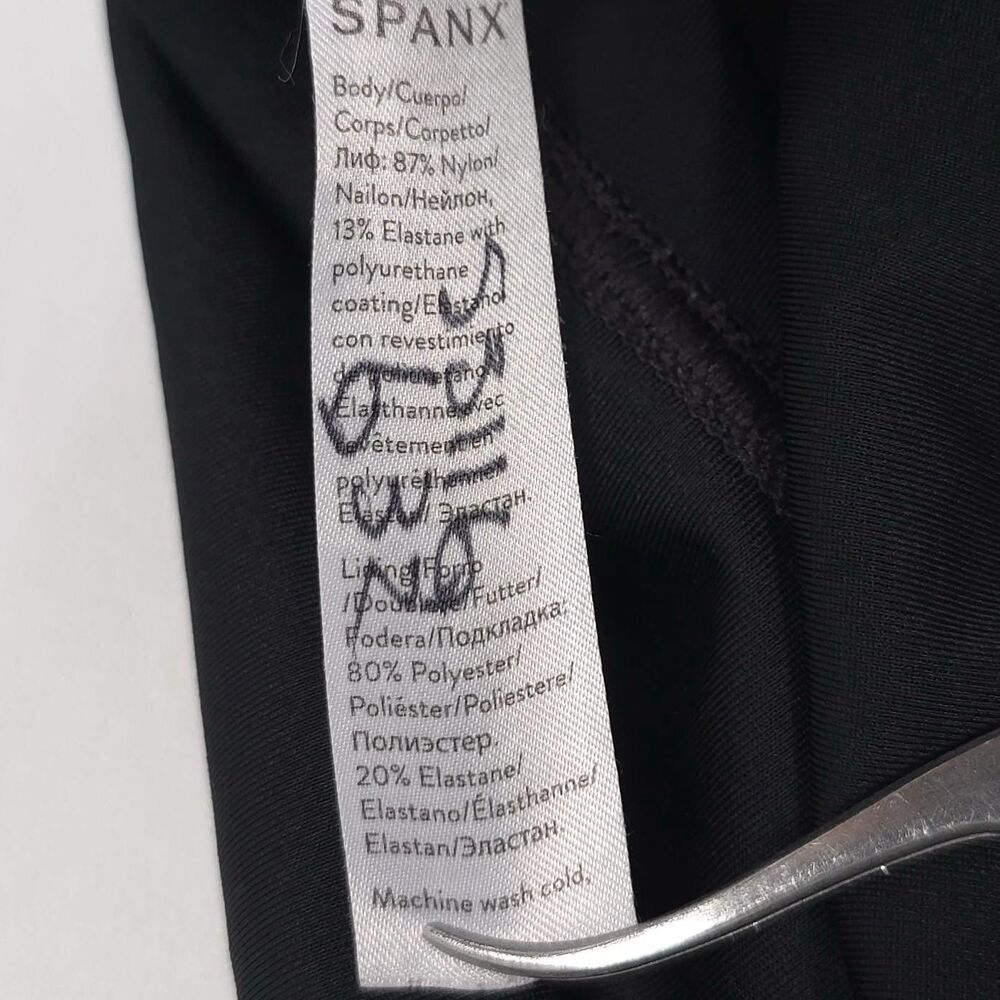 SPANX‎ Faux Leather Size XL Very Black Shiny Moto Leggings 20136R Stretch - Picture 10 of 11